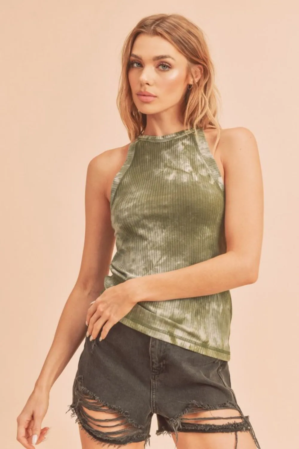 Green Tie Dye Tank