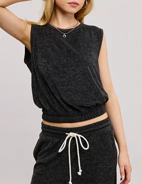 Kate Charcoal Knit Sleeveless Top