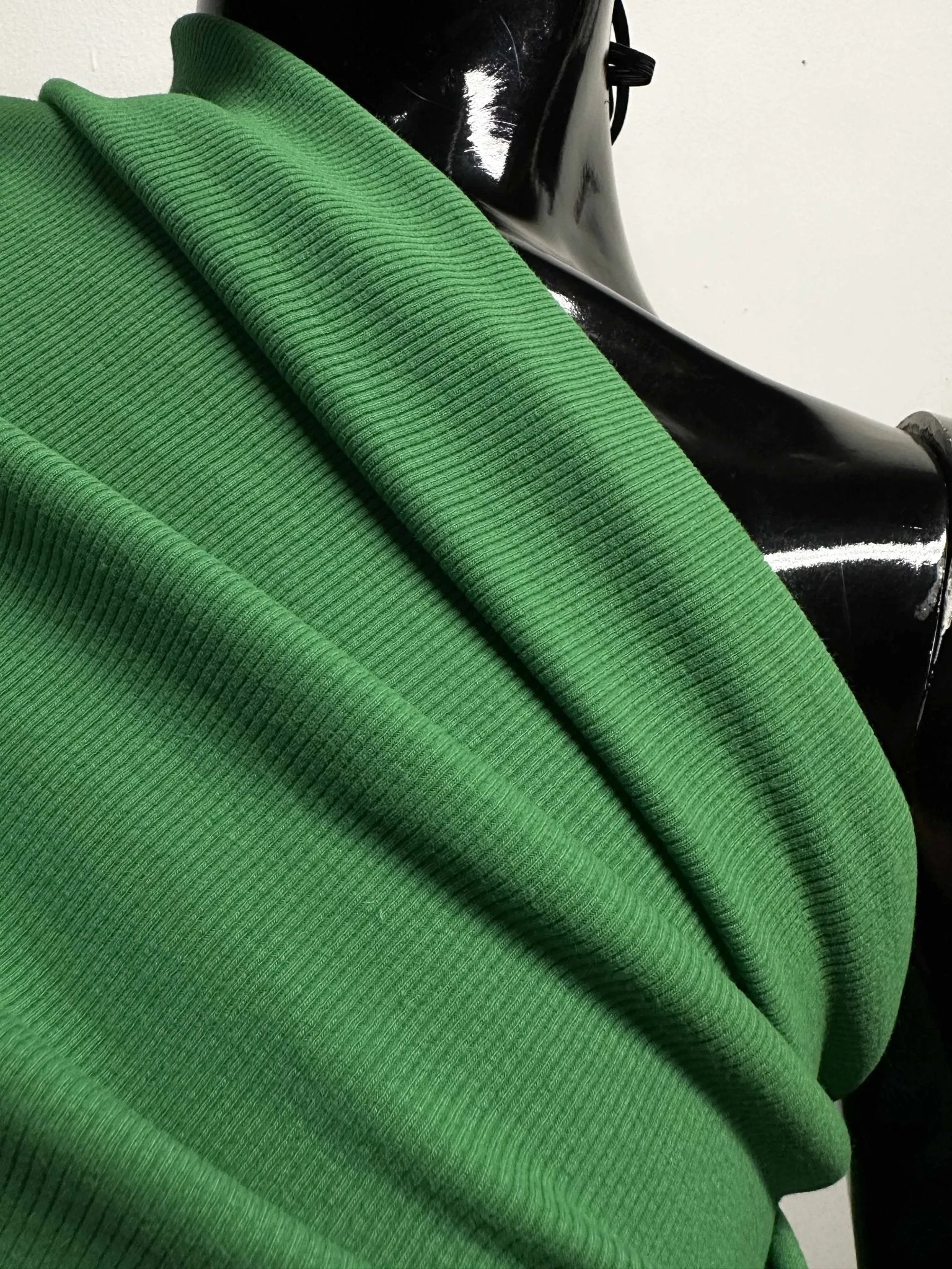 Kelly Green Cotton Ribbed Jersey SMALL FLAW