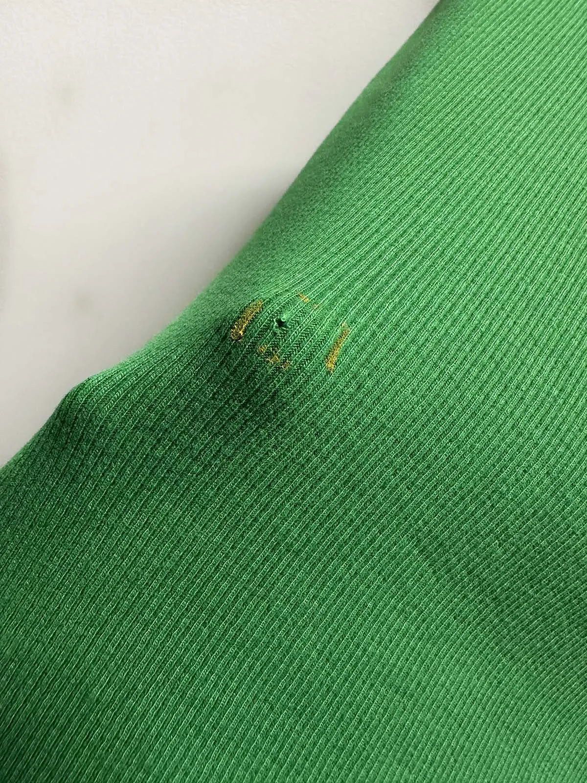 Kelly Green Cotton Ribbed Jersey SMALL FLAW