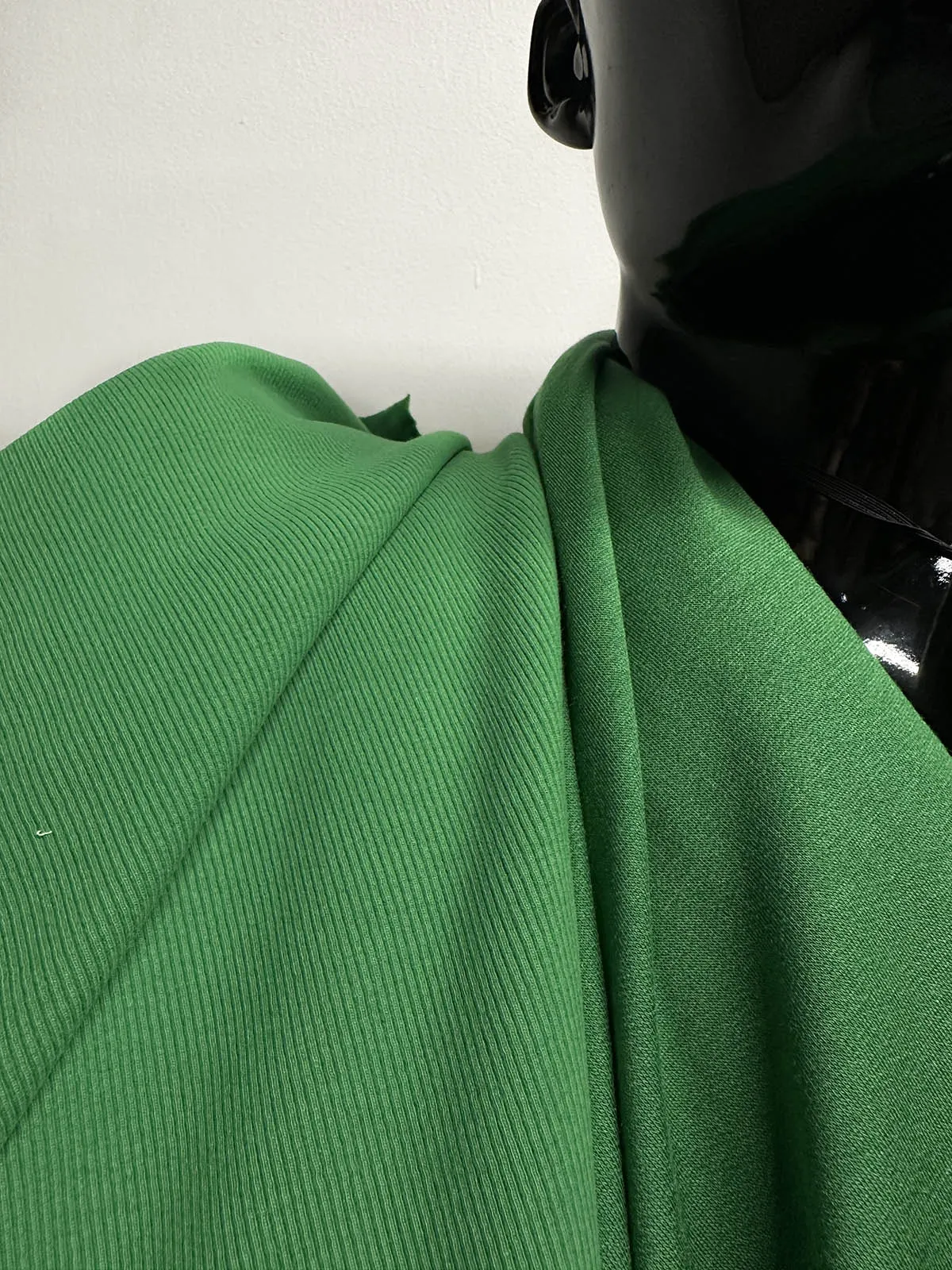 Kelly Green Cotton Ribbed Jersey SMALL FLAW