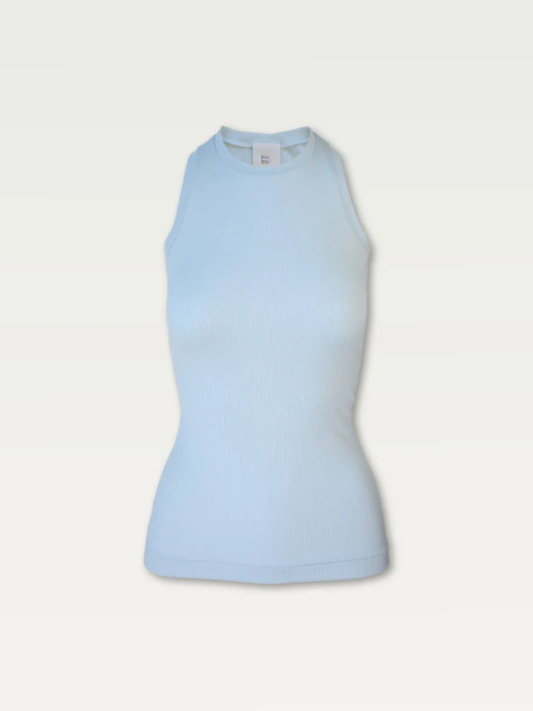 Ribbed Long Line Tank in Ice Cube Blue