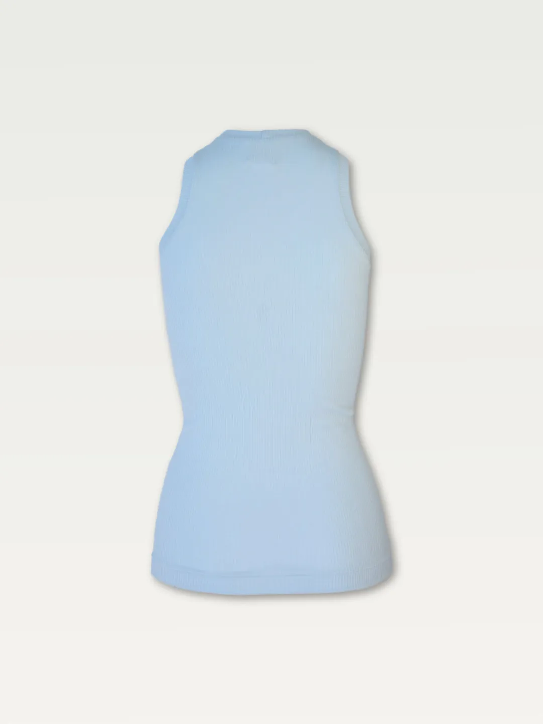 Ribbed Long Line Tank in Ice Cube Blue