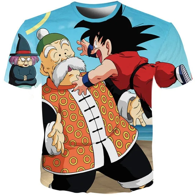 SUMMER T SHIRTS MEN  ANIME PRINT DRAGON BALL 3D T SHIRTS MEN'S STREETWEAR