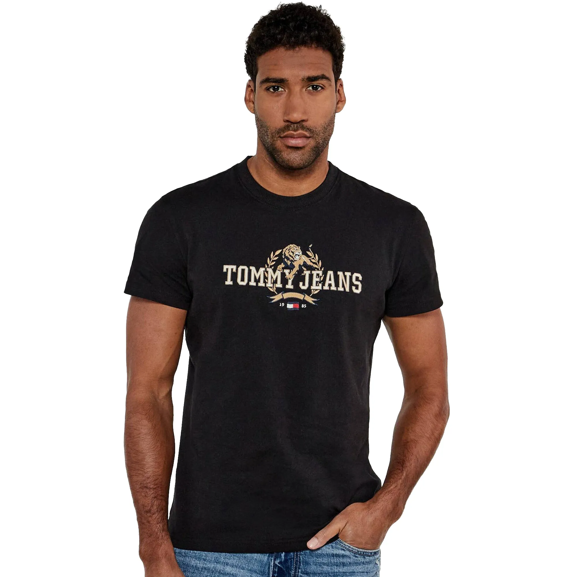 Tommy Jeans Embroidered Varsity T-Shirt Black